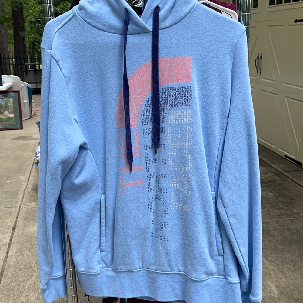 blue sweatshirt